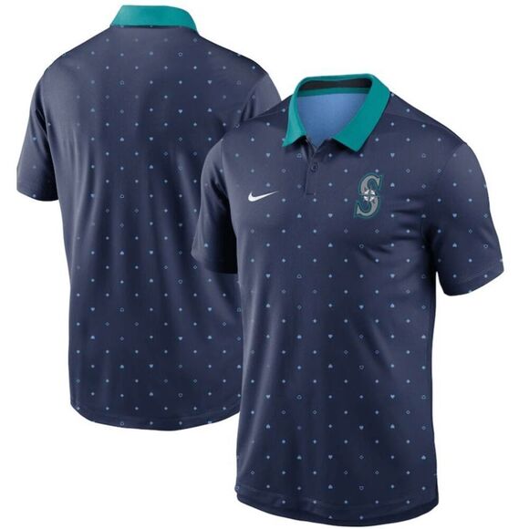 Nike Men's Seattle Mariners Navy Legacy Icon Vapor Performance Polo S - Picture 1 of 9